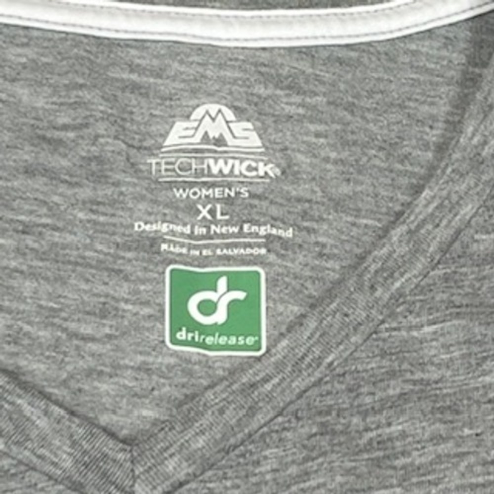 EMS Eastern Mountain Sports Techwick V-Neck Long Sleeve Shirt Gray XL Women's - Picture 3 of 10